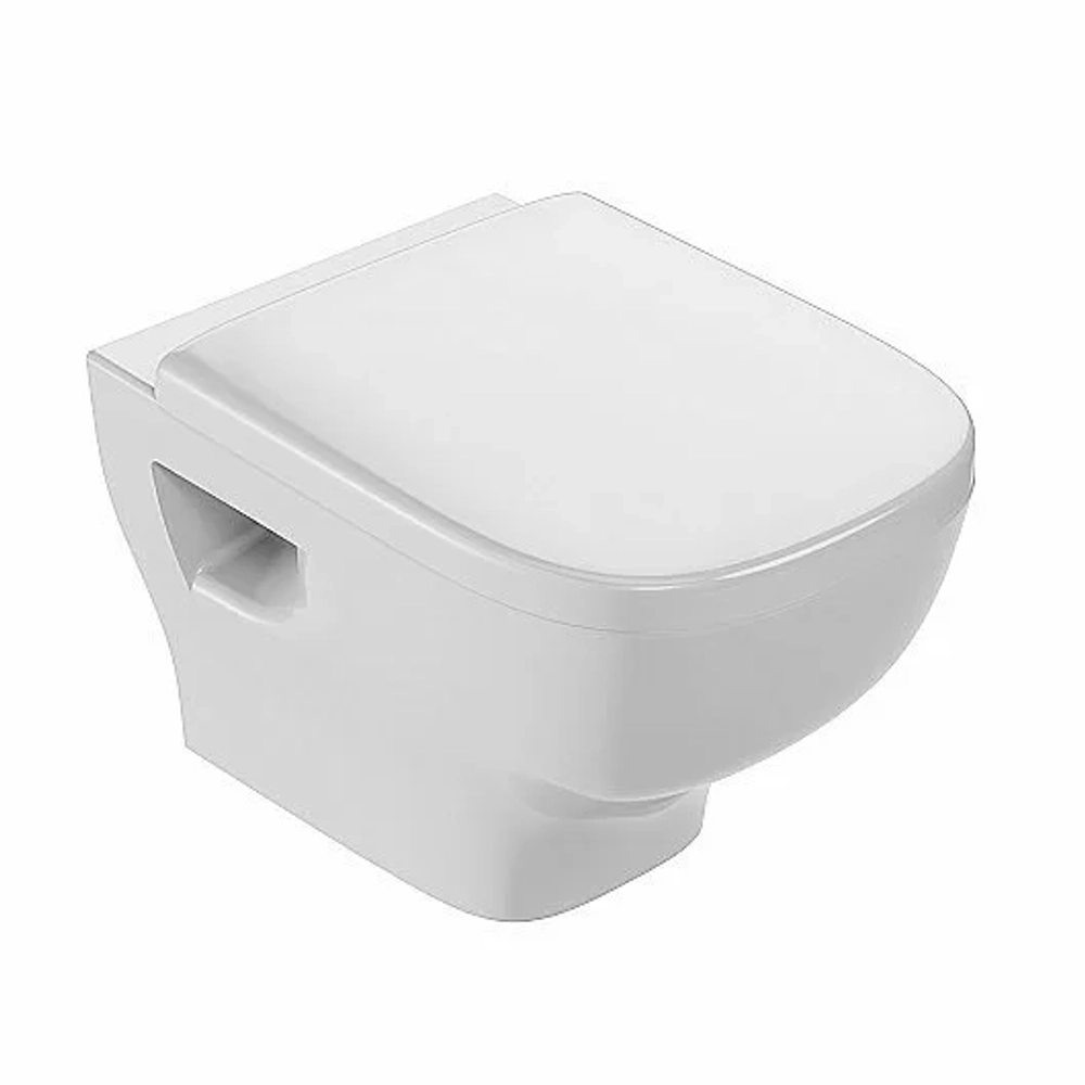 Унитаз подвесной Jacob Delafon Struktura EDF103-CP безободковый, с инсталляцией, с крышкой микролифт, белый/кнопка хром
