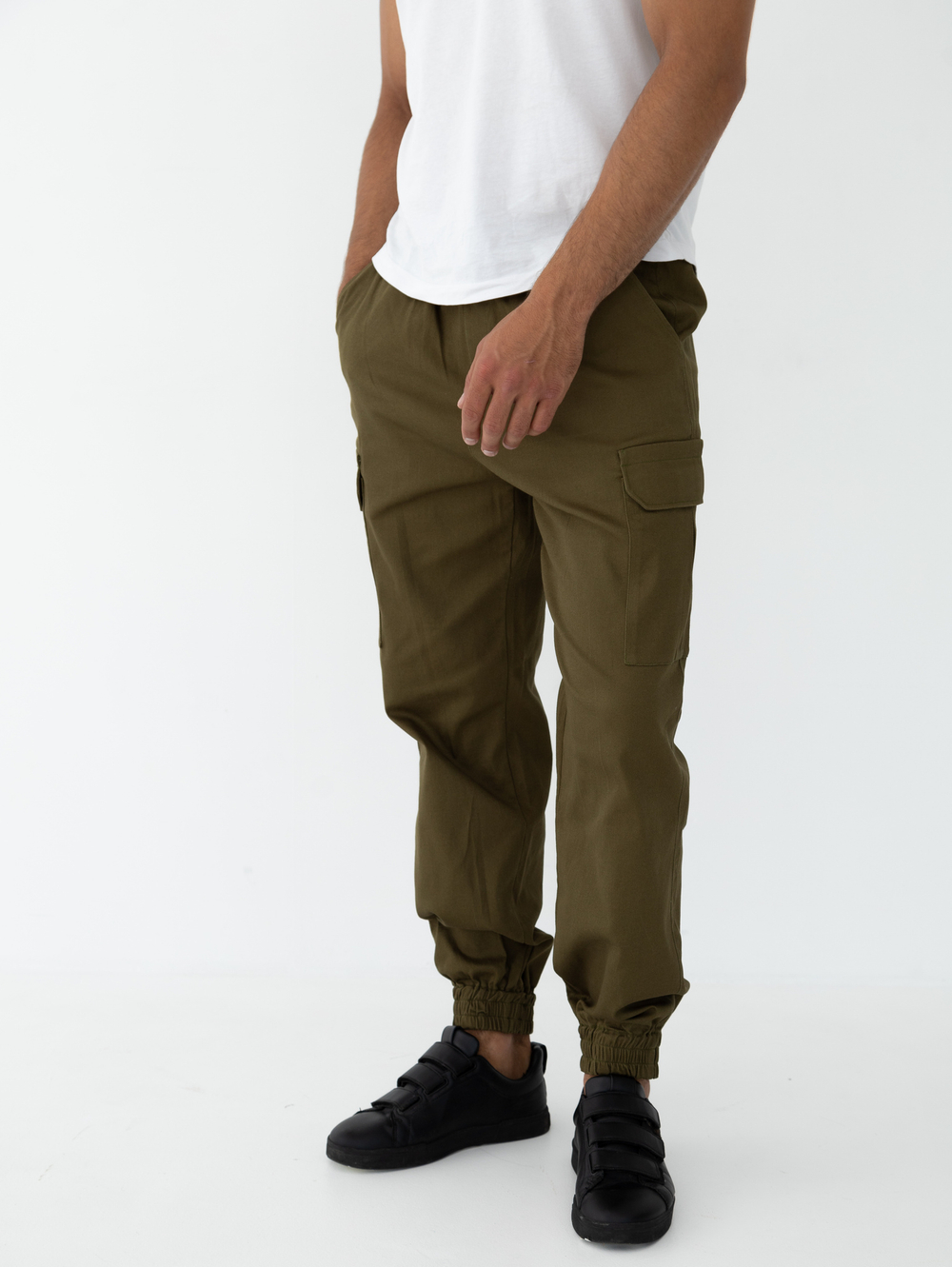 Джоггеры карго хлопковые. Хаки