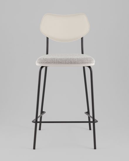 Стул полубарный Casey серый с серой экокожей