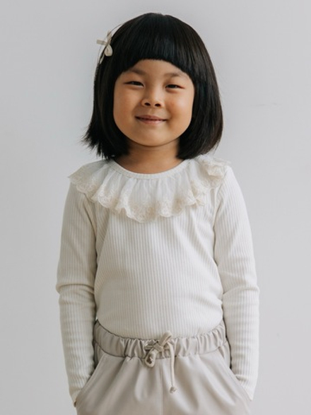 Лонгслив с воротником, Молоко