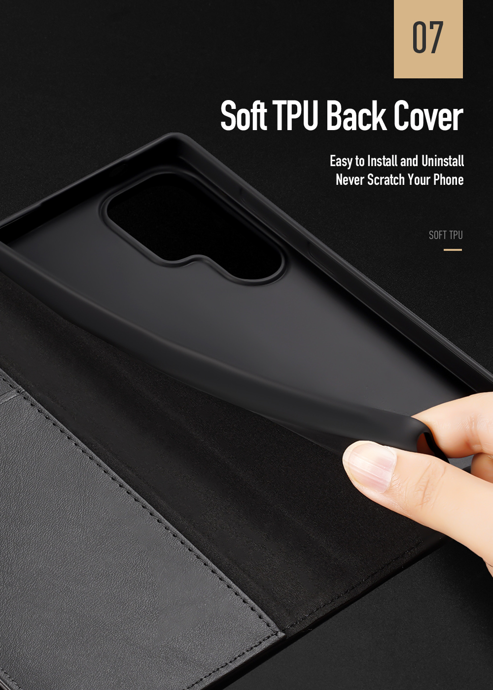 Чехол книжка из натуральной кожи с защитой RFID от Dux Ducis для Samsung Galaxy S25 Ultra, серия Hivo Series Case