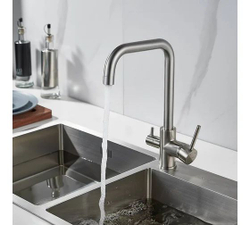 Смеситель для кухни с подключением фильтра питьевой воды, сатин, S228L, SHEVANIK