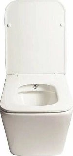Унитаз подвесной SantiLine SL-5004SM-BD безободковый, с крышкой микролифт