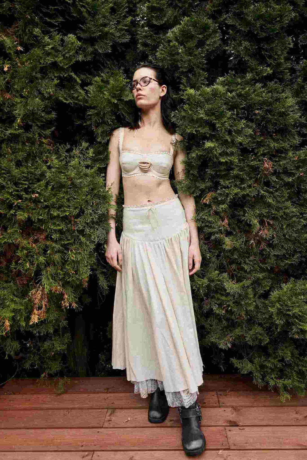 Юбка изо льна на низкой талии