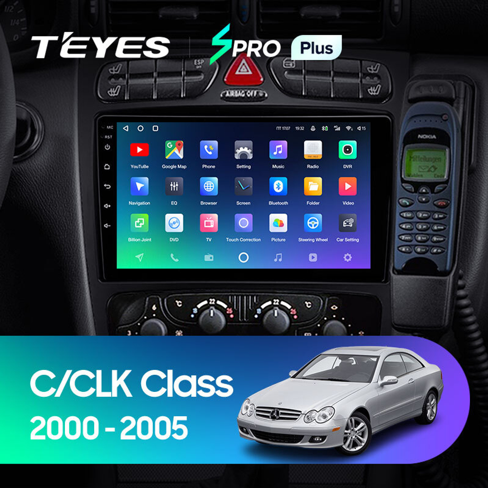 Teyes SPRO Plus 9"для Mercedes Benz C-Class, CLK-Class 2000-2005