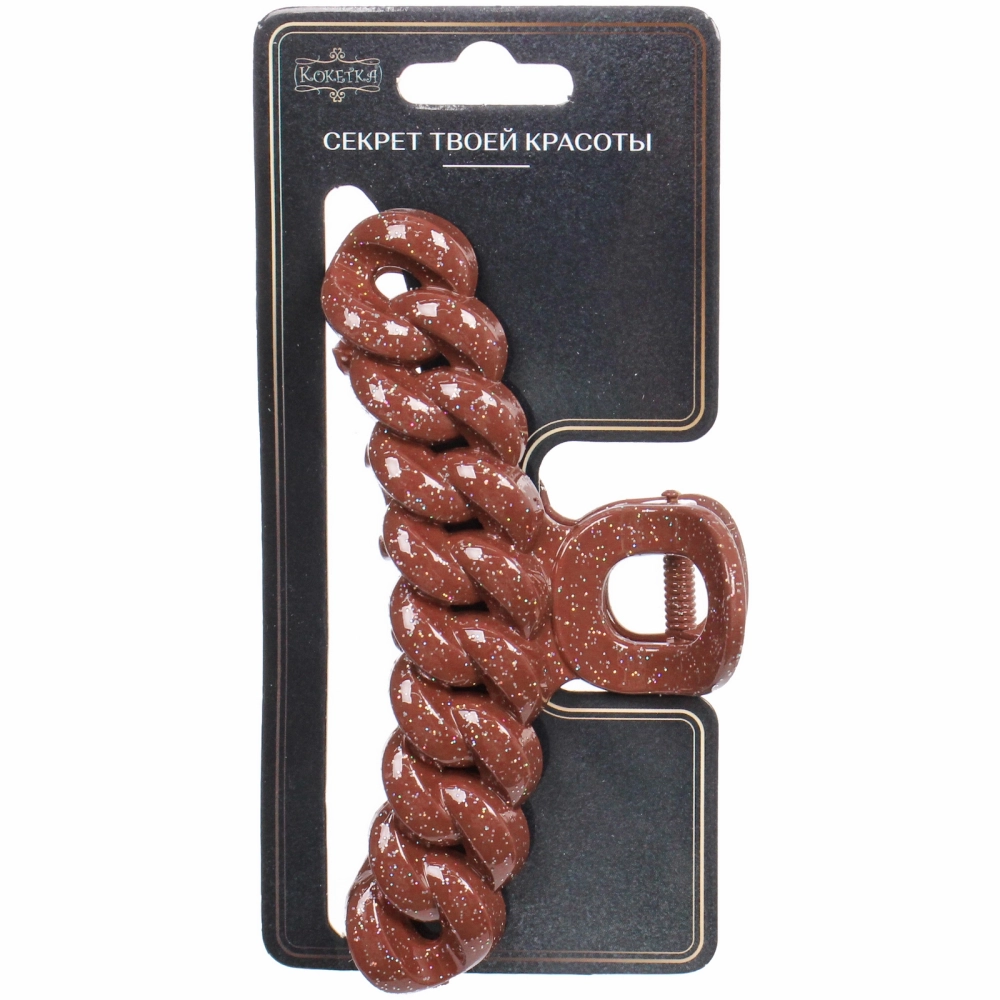 Заколка - краб для волос «AKS - MANTANA», микс 6 цветов, косичка, 10*2см