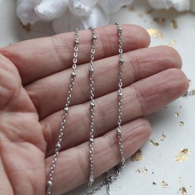 Цепочка стальная с шариками 1,2 мм, 80 см, А150