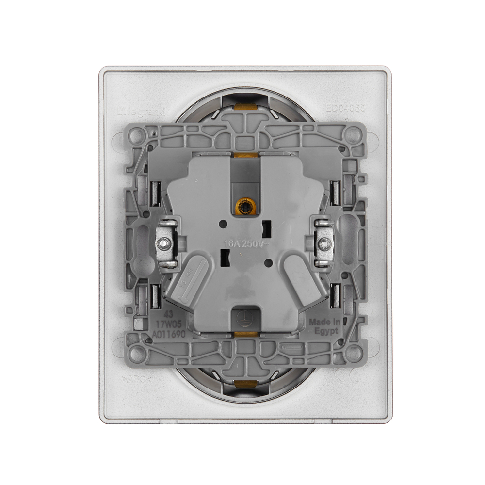 Розетка двойная с заземлением без шторок в сборе 16А 250В антрацит ETIKA Legrand