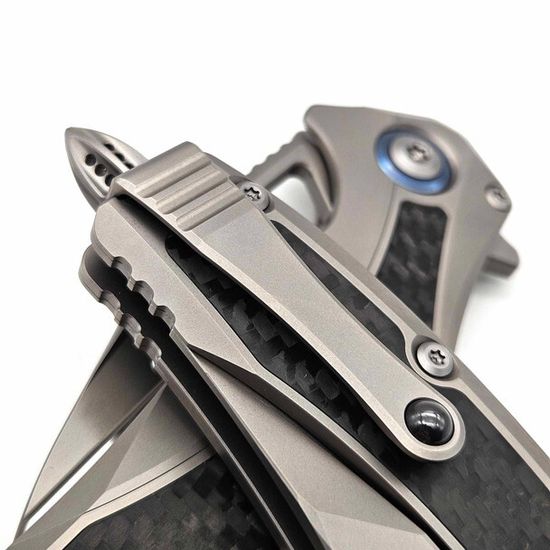 Нож складной Microtech Matrix - клинок из стали M390, рукоять - титан + карбон, стеклобой