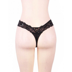 Трусики танга Sexy Floral Lace, черные, XL-2XL