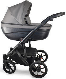 Детская коляска Bexa Ideal Eco 3 в 1 с автокреслом Avionaut Cosmo IE06 черный+т.серая кожа