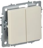 BRITE Выключатель 2-клавишный перекрестный 10А ВС10-2-3-БрКр бежевый IEK