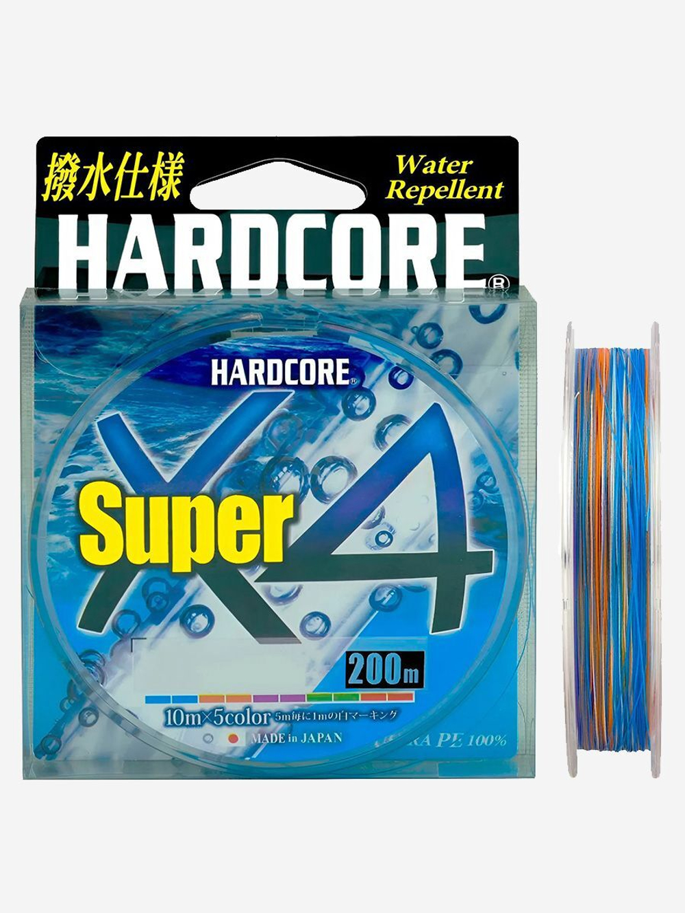 Плетеный шнур Duel PE Hardcore Super X4 200м 5Color #0,6 (0,13мм) 5,4kg