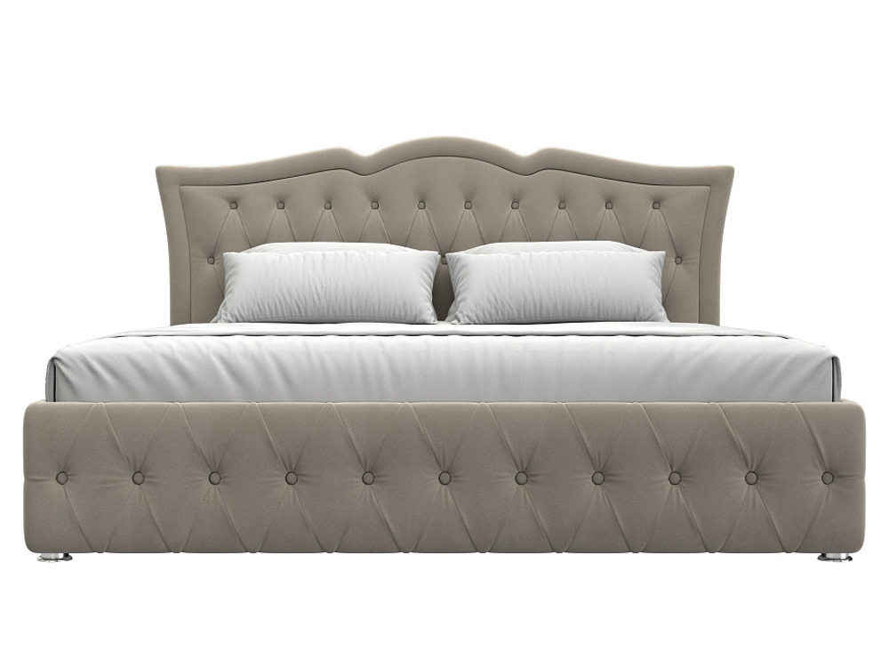 Кровать интерьерная Герда 180, Бежевый, Микровельвет, 108356