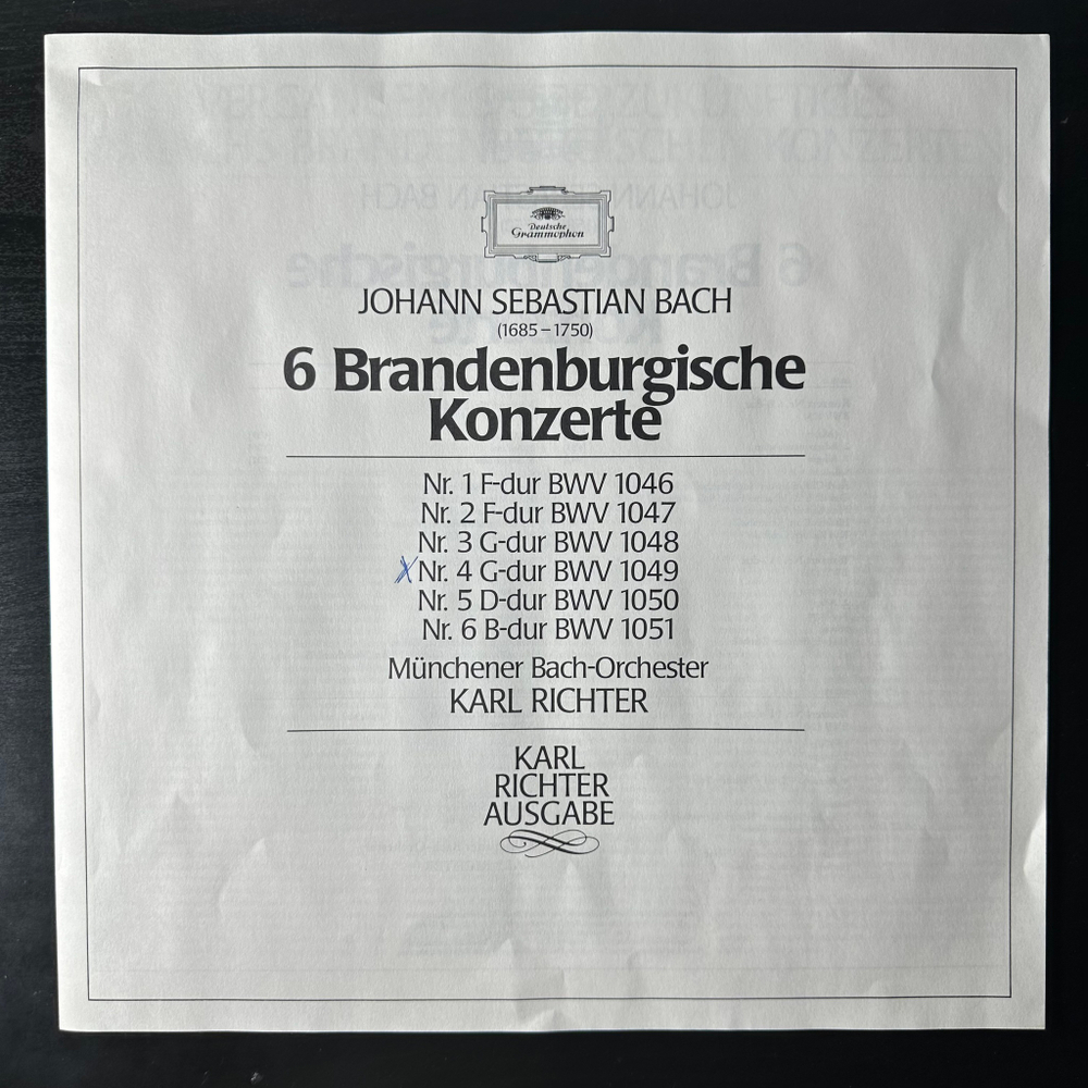 Бах - 6 Бранденбургских концертов 2LP (Германия)