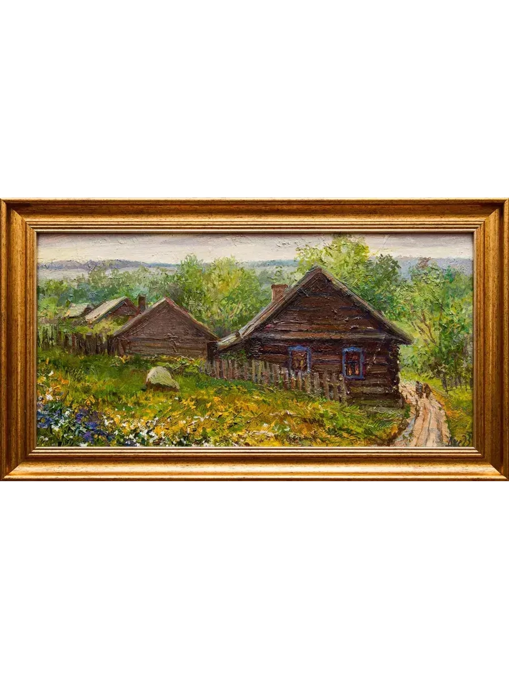 Картина маслом "Утро в селе Чусовое" Аксенова