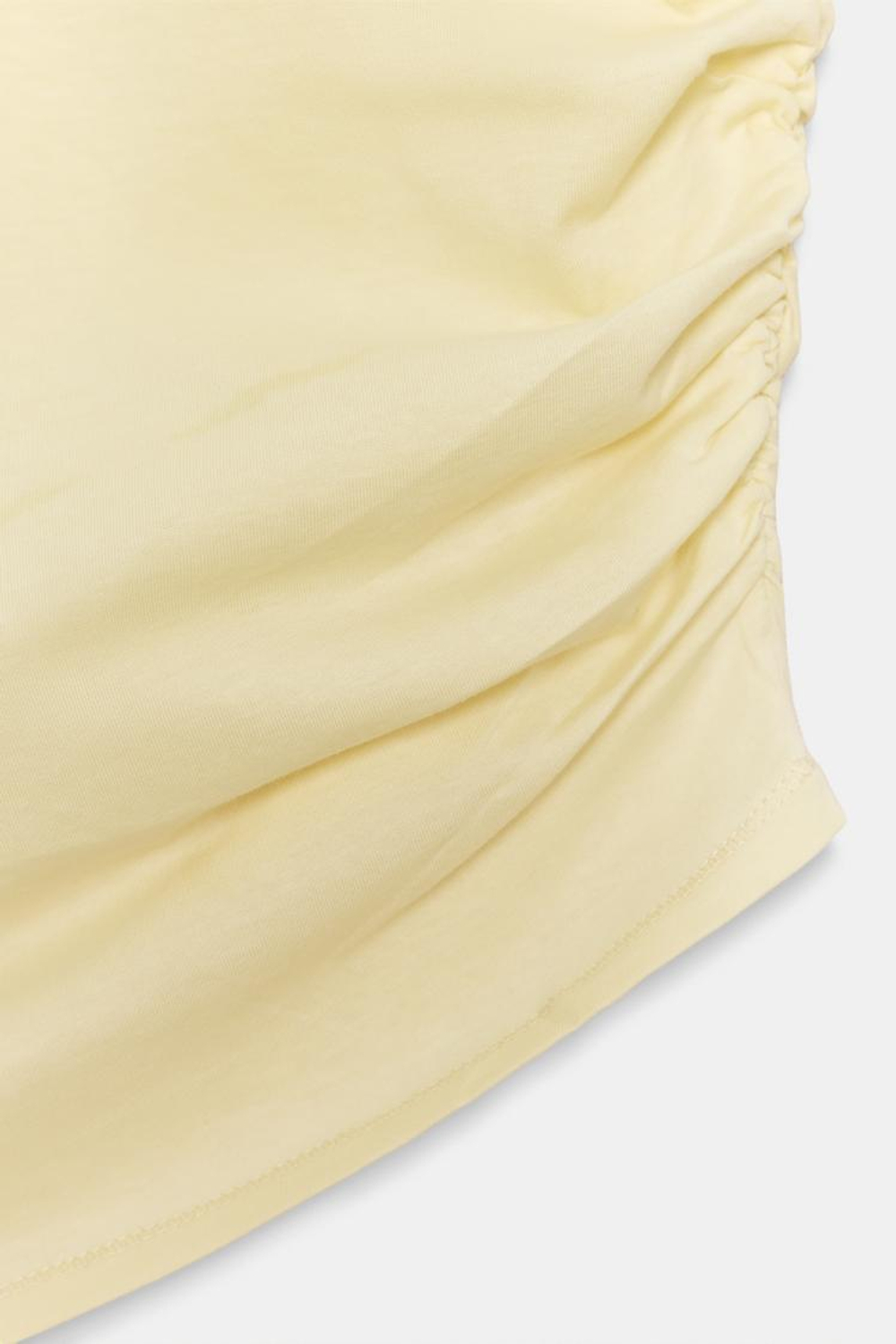 ZARA ДРАПИРОВАННЫЙ ТОП АСИММЕТРИЧНОГО КРОЯ, ЖЕЛТЫЙ