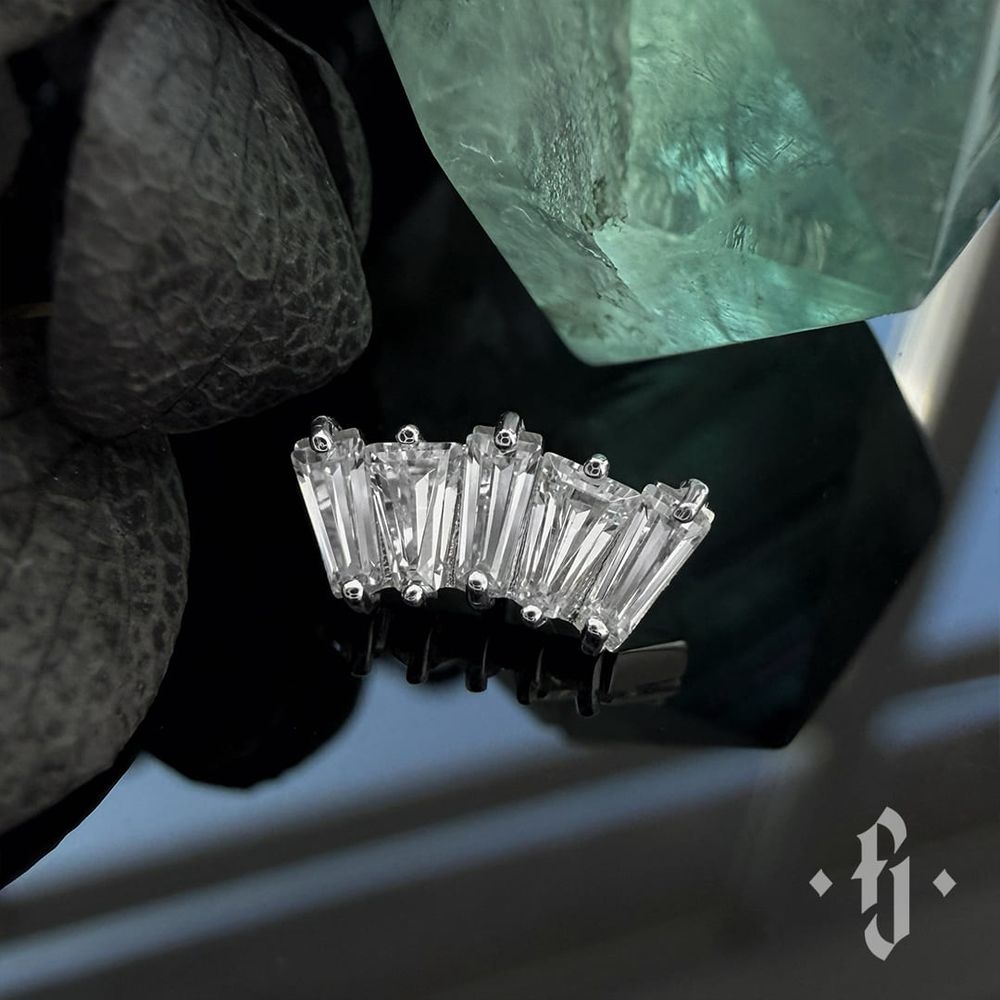 Кластер "Diadem v.2" - Белое золото - White CZ