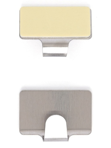 Набор крючков 2шт DeNASTIA на липучке, 2,5x4 нерж.сталь, серый