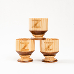 Набор деревянных рюмок (стопок, шотов) из древесины сибирского кедра, набор 3 штук. RN16