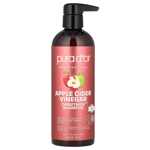 Pura D'or, Thin2Thick, шампунь с яблочным уксусом, 473 мл (16 жидк. унций)