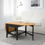 Журнальный стол - IKEA ARKELSTORP/ИКЕА АРКЕЛЬСТОРП, 65x140x52 см, черный/светло-коричневый