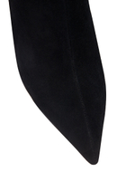 Женские замшевые ботильоны с жемчужным каблуком