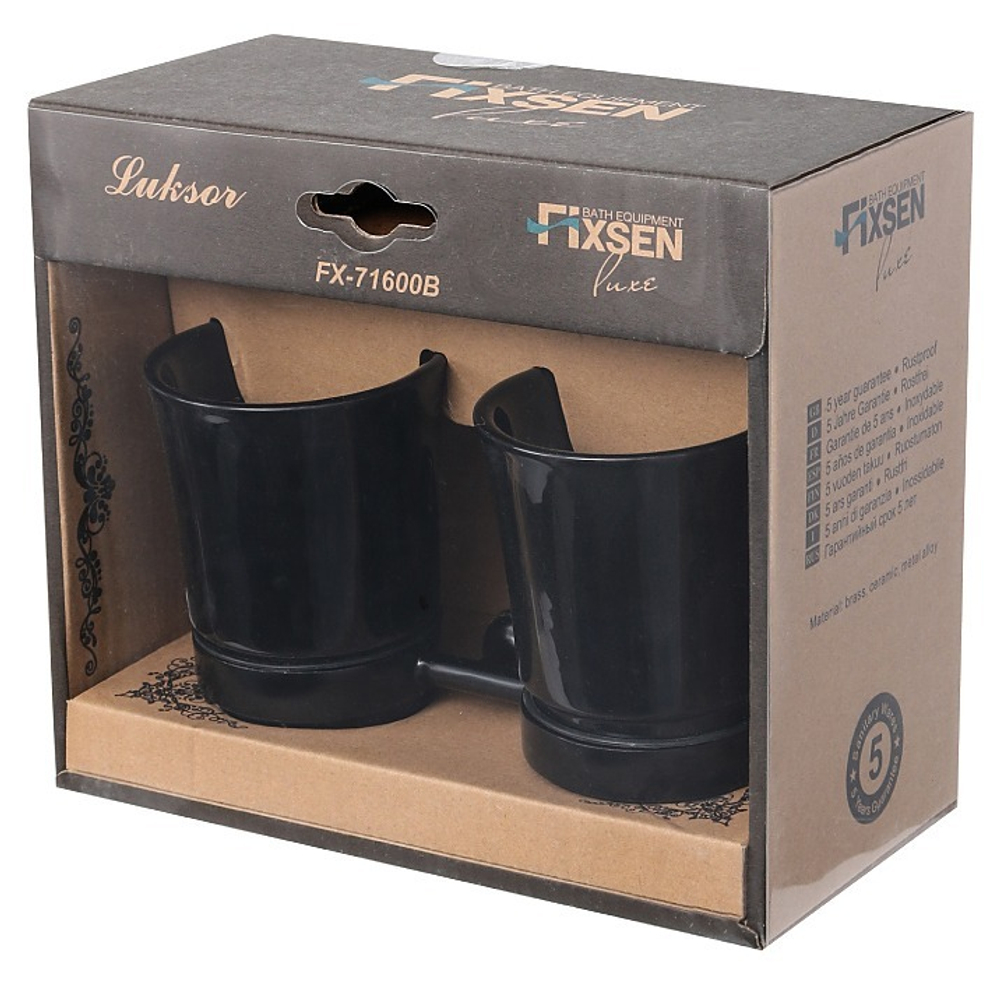 "LUKSOR" Подстаканник двойной FX-71607B (к/к 10)