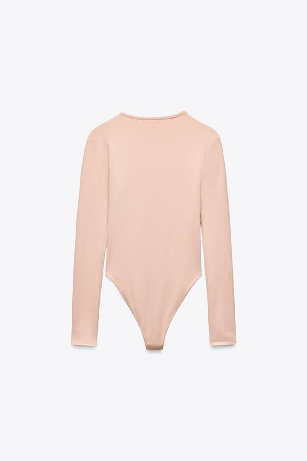 ZARA БОДИ ИЗ ПОЛИАМИДА С ДЛИННЫМИ РУКАВАМИ, ЦВЕТ РОЗОВОГО ДЕРЕВА