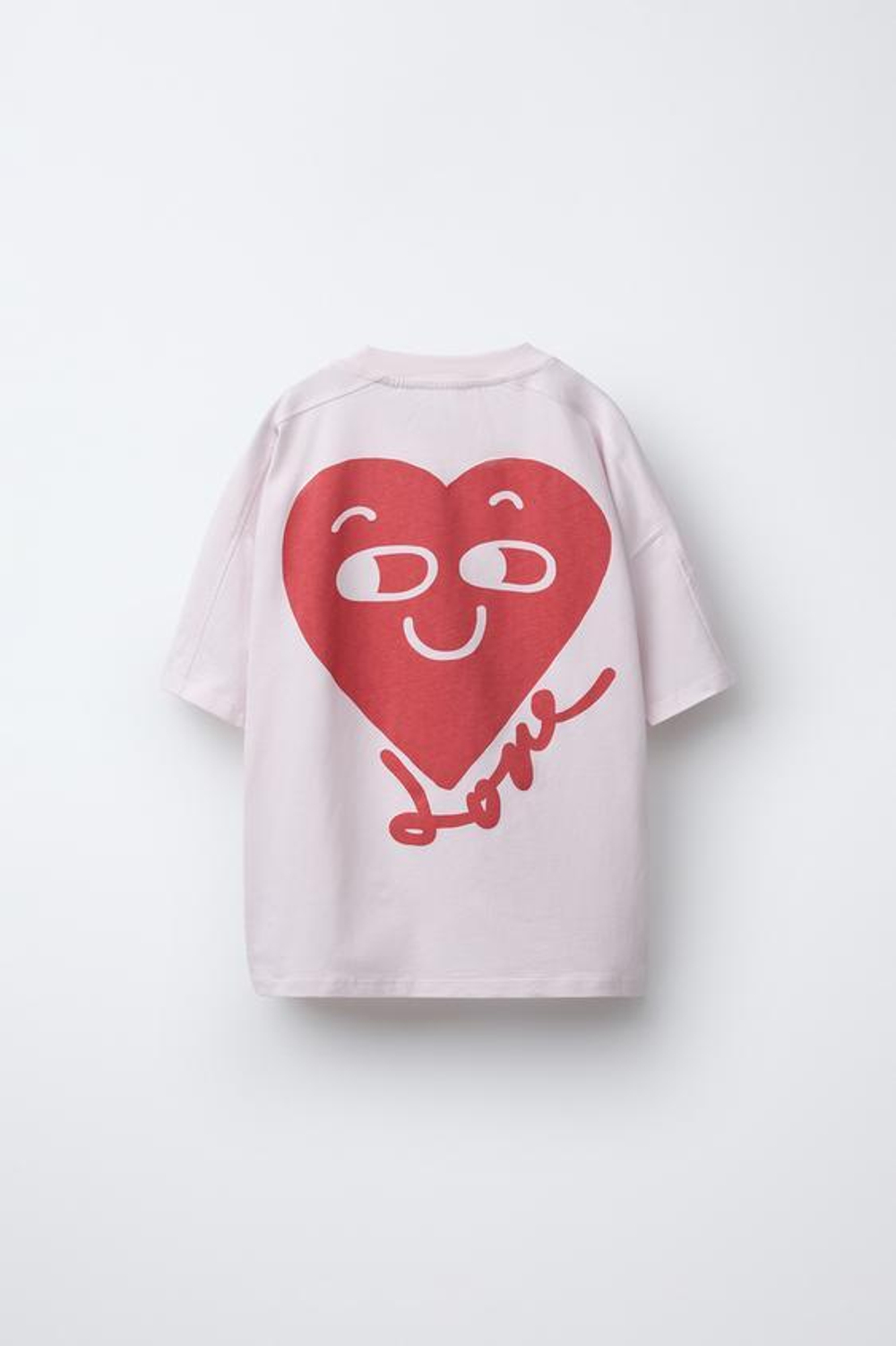 ZARA ФУТБОЛКА С ПРИНТОМ «СЕРДЕЧКИ», РОЗОВЫЙ