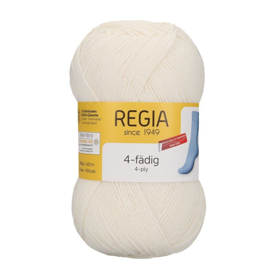 Пряжа носочная Regia 4-fadig Color (02080/Белоснежный)