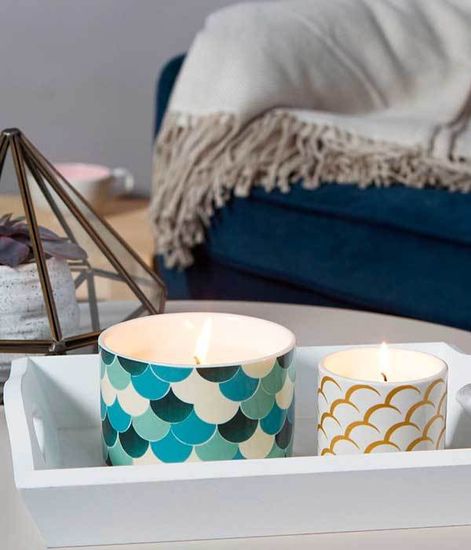 Свеча ароматическая в керамике Зеленый чай и бергамот, Wax Lyrical