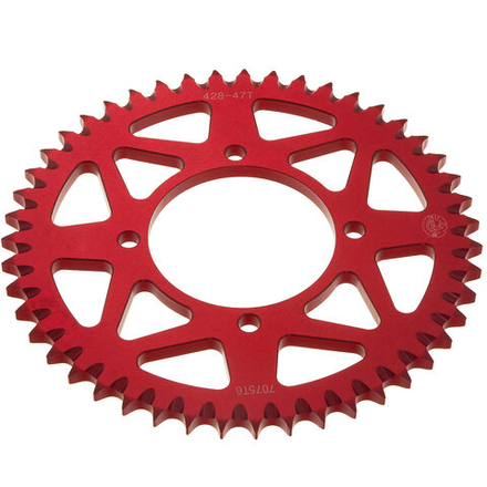Звезда ведомая алюминиевая питбайк 428-47T красная SM-PARTS