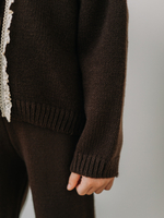 Кардиган вязаный с рюшкой, Шоколад
