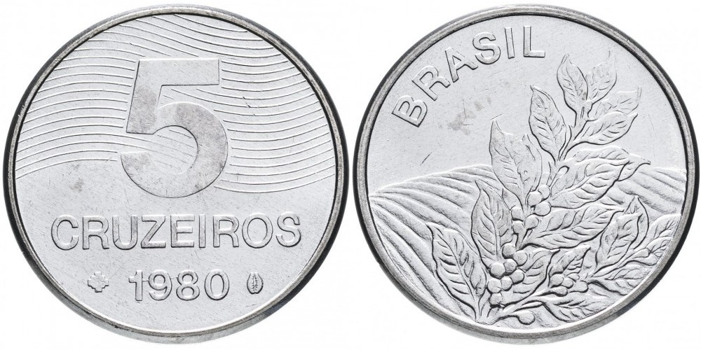 Бразилия 5 крузейро, 1980 - 1984 Кофе XF
