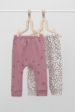 К 4718-2уп/роз.скандинавские цветы,клевер брюки для девочки