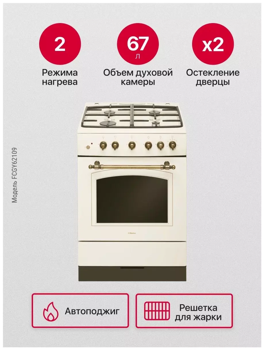 Газовая плита Hansa FCGY62109