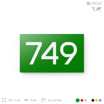Номер на дверь 749, табличка на дверь для офиса, квартиры, кабинета, аудитории, склада, зеленая 120х70 мм, Айдентика Технолоджи
