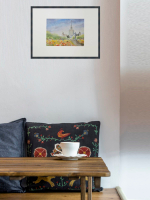 Картина, графика в паспарту 21х30 см на стену для интерьера "МГУ"