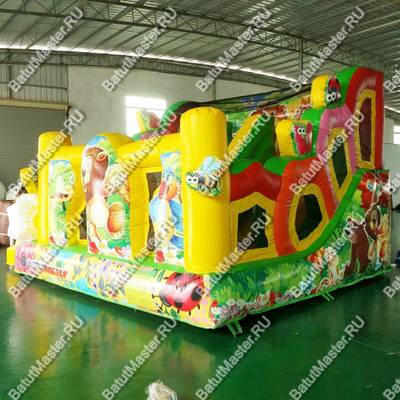 Коммерческий надувной батут «Друзья-зверята», 4*4*3 м