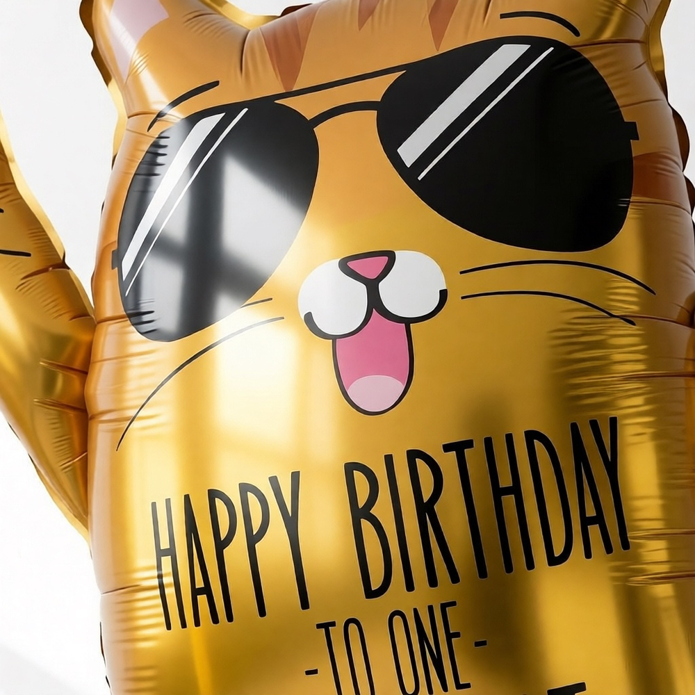 Фольгированный шар-фигура «Happy Birthday to one cool cat. Кот», 84 см
