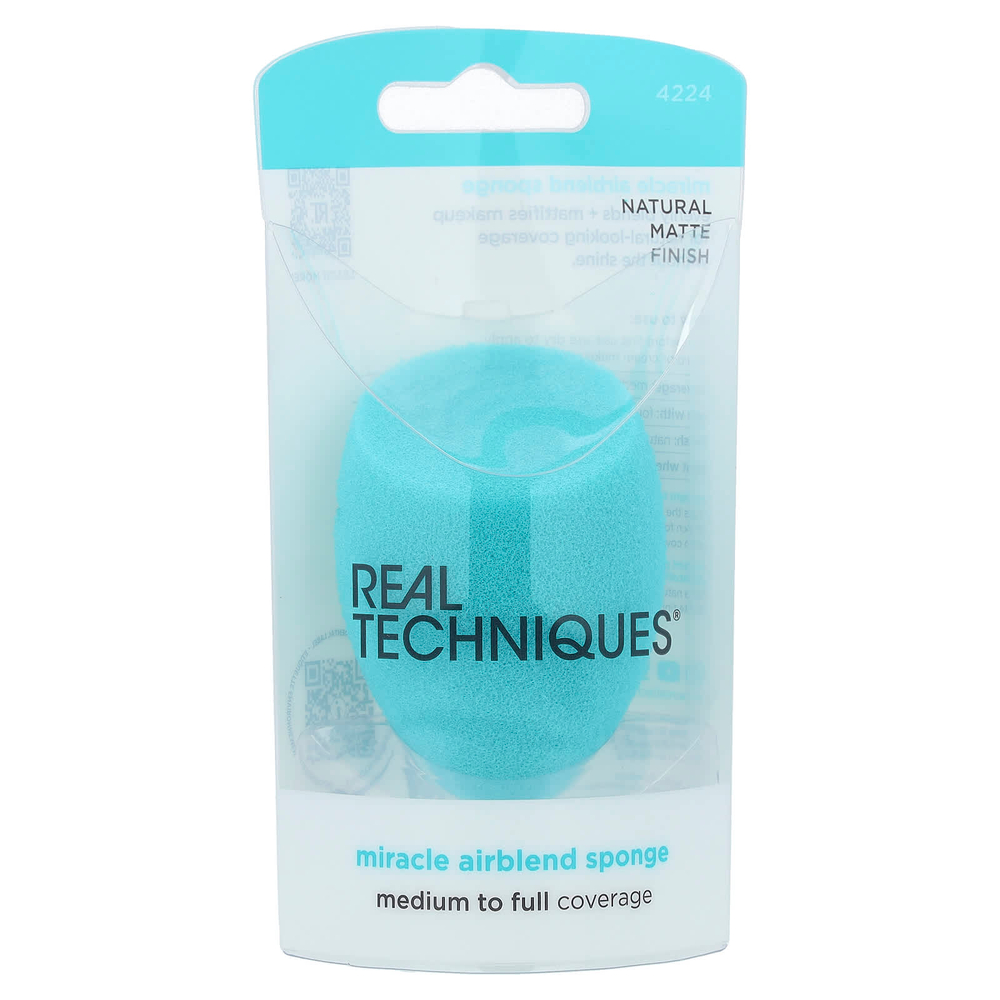 Real Techniques, Sponge +, Miracle Airblend Sponge, с антимикробной добавкой, шаг: Смесь, 1 спонж