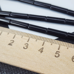 Агат черный, черный оникс, трубочка, цилиндр, р-р 13×4мм, штучно