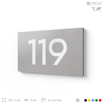 Номер на дверь 119, табличка на дверь для офиса, квартиры, кабинета, аудитории, склада, серый 120х70 мм, Айдентика Технолоджи