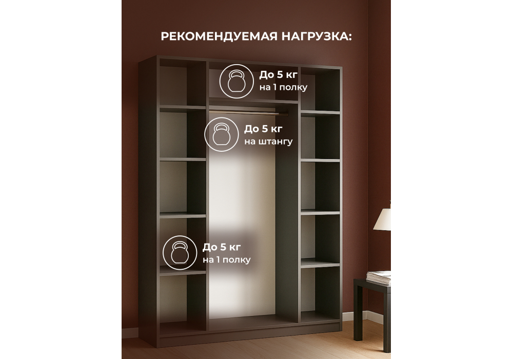 Шкаф Woodville Даиго четырехстворчатый графит серый