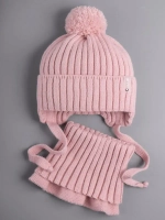 Шапка для девочки осенняя и снуд вязаные