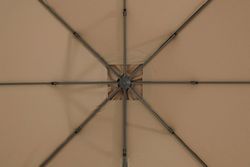 "Фабриано" зонт двухкупольный 3x3м на алюминиевой опоре, тент бежевый