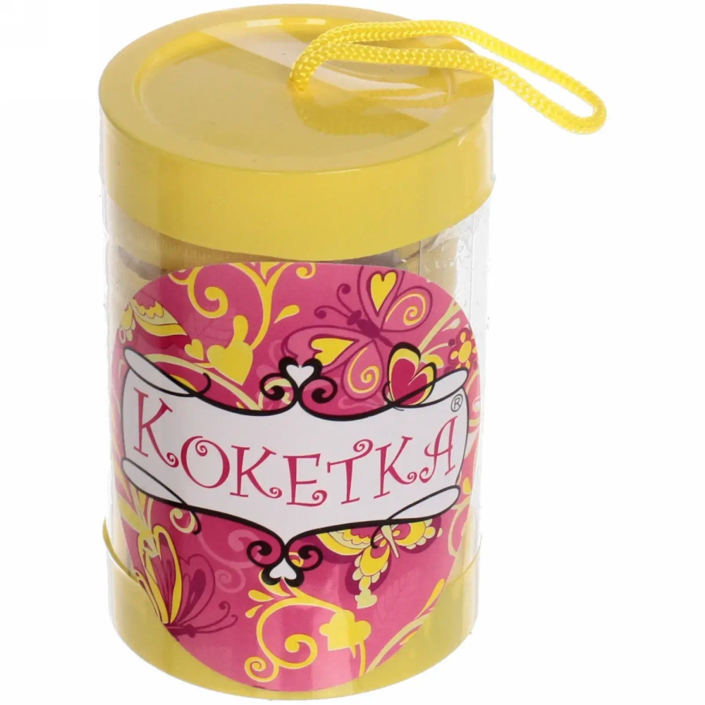 Резинки для волос в тубе 9шт «Кокетка - Классика», однотонные, цвет желтый, d-5 см