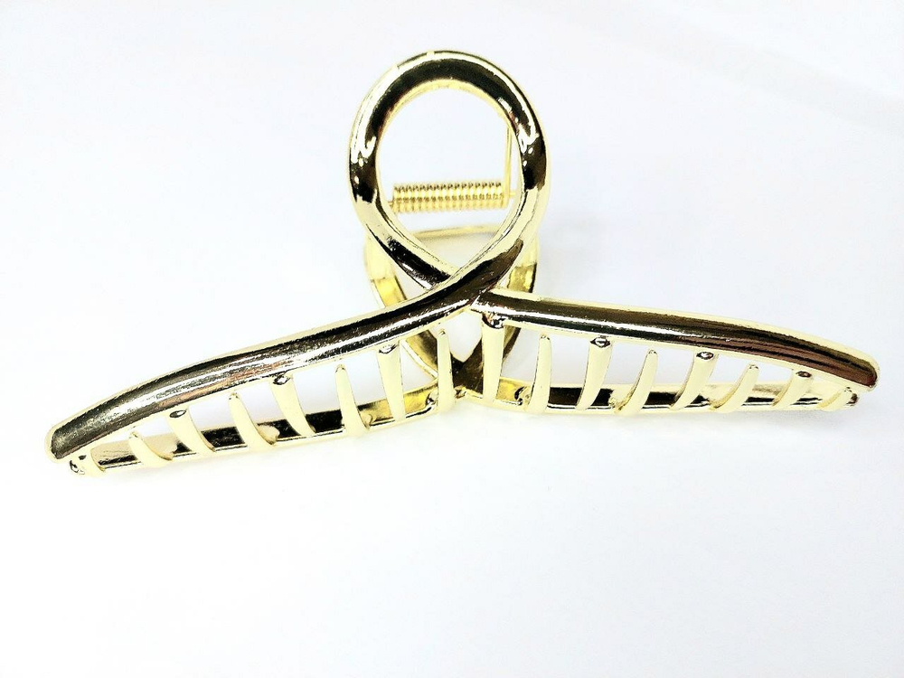 Заколка краб для волос. Заколка подходит для длинных и густых волос Петля. Усиленная. Цвет золото