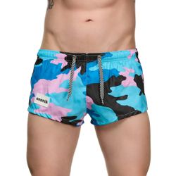 Мужские шорты голубые с камуфляжным принтом Sesmik ALEX MILITARY PINK